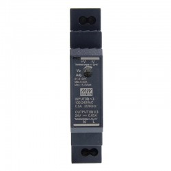 MeanWell® HDR-15-24 15W 24VDC 0.63A 115/230VAC 超スリムなステップ形状 DINレール電源