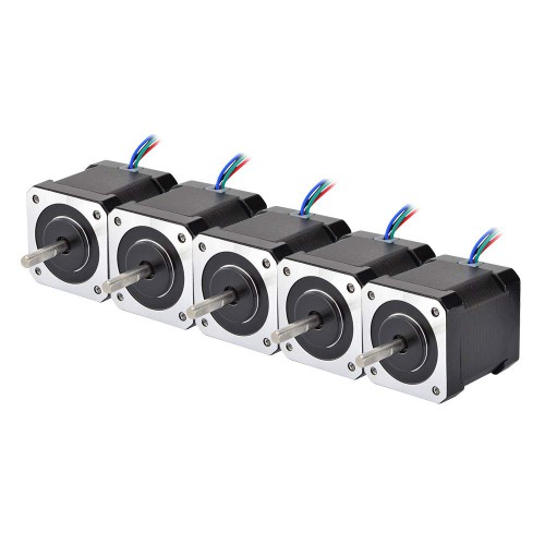 5 PCS Nema 17ステッピングモーター 4リード 2A DIY 3DプリンターモーターCNCロボット3Dプリンターに適用 17HS19-2004S1