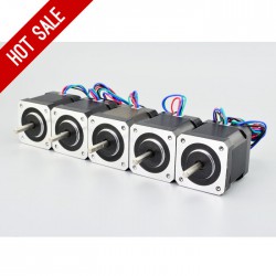 5 PCS Nema 17ステッピングモーター 4リード 2A DIY 3DプリンターモーターCNCロボット3Dプリンターに適用 17HS19-2004S1