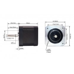 Nema 17 ステッピングモーター 1.5A 12V 63.74oz.in 4リード 39mmボディ 1mケーブルとコネクタ DIY CNC/ 3Dプリンター/ エクストルーダーに適用