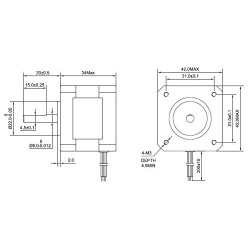ステッピングモーター 3Dプリンター DIY CNCロボットに適用 , 0.4A ,黒 17HS13-0404S1