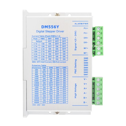 Nema 23, 24, 34ステッピングモータYシリーズ用デジタルステッピングドライバ1.7-5.6A DC20V~50V