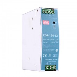 MeanWell® EDR-120-12 120W 12VDC 10A 115/230VAC DINレール電源