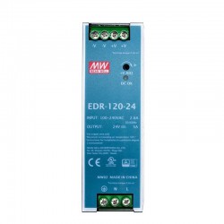 MeanWell® EDR-120-24 120W 24VDC 5A 115/230VAC DINレール電源