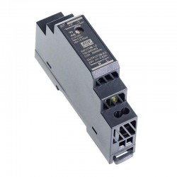 MeanWell® HDR-15-24 15W 24VDC 0.63A 115/230VAC 超スリムなステップ形状 DINレール電源