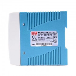 MeanWell® MDR-10-24 10W 24VDC 0.42A 115/230VAC DINレール電源