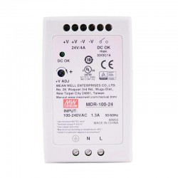 MeanWell® MDR-100-24 100W 24VDC 4A 115/230VAC DINレール電源