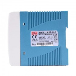 MeanWell® MDR-20-5 20W 5VDC 3A 115/230VAC DINレール電源