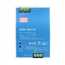 MeanWell® NDR-480-24 480W 24VDC 20A 115/230VAC DINレール電源