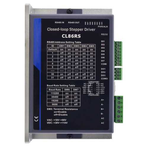 Modbus RS485 クローズドループステッピングドライバー CL86RS 30-110VDC/18-80VAC 2.1-8.0A