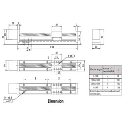 リニアガイド ボールネジアクチュエータ FSL30 50-300mm Nema 14ステッピングモーター付き
