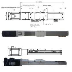 ダブルレール リニア モジュール リニア アクチュエータ FCH60 50-1000mm、400W サーボ モーター付き