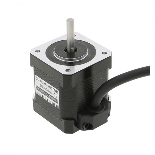 Oukeda NEMA 17 ステッピングモーター OK423P47-154A 1.2度 32Ncm 3相 1.5A 5.4VDC Dカット
