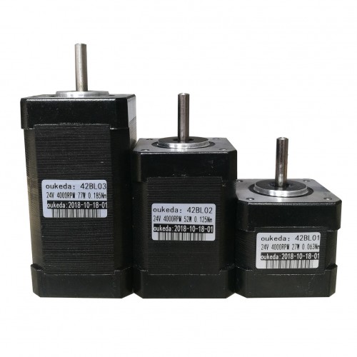 24V ブラシレスDCモーター BLDCモーター OSP001474 3相 6.3Ncm/12.5Ncm/18.8Ncm 4000RPM 42x42mm