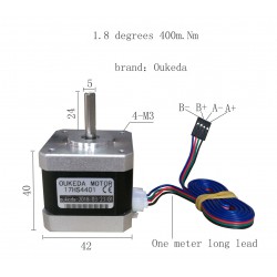 Oukeda NEMA 17 ステッピングモーター 17HS4401 1.8度 45Ncm 2相 3Dプリンター用ロボット
