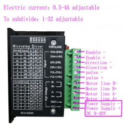 TB6600 ステッピングモータドライバ、ステッピングモータコントローラー 9-40VDC 4A 2相 NEMA 17、23、24用