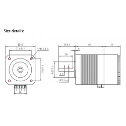 OUKEDA Nema 17 一体型ステッピングモーター OK42HC40-174AYT-IO ドライバ付き 1.8 度 0.44 Nm 1.68A 2 相 12-40VDC