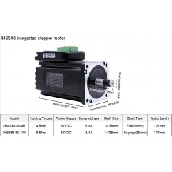 JMC NEMA 34 一体型クローズドループステッピングモーター iHSS86-80-100 1.8度 9.8 Nm 6A 80V 2相