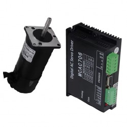 160W 36V ブラシレス DC サーボモーター & ドライバーキット 0.45N.m 3400RPM Φ57mm 3相 1000ラインエンコーダ付き