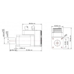Nema 17 一体型サーボモータ、集積式AC サーボモーター 24V JMC iHSV42-40-05-24 52W 12.5Ncm 52000RPM