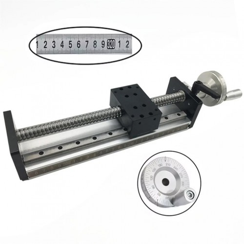 小型 手動 X軸ステージ SXG5080 手動ダブルガイドボールねじスライドテーブル（ハンドホイール付き）