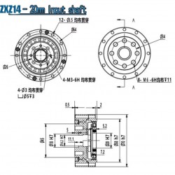 ZXD/ZXZ シリーズ ミニ ハーモニック減速機 (波動歯車減速機) ギア比 30:1/50:1/80:1//100:1 バックラッシュ30秒角