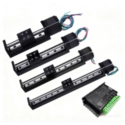 ミニ X軸電動リニア ステージ OSP001602 CNCスライディングテーブル（Neme 11ステッピングモーターおよびTB6600ドライバーキット付き）