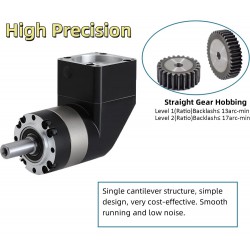 PLMG090シリーズ Nema 34 直角遊星ギアボックス ギア比 3:1 - 100:1 Nema 34 ステッピングモーター / 80mm サーボモーター用