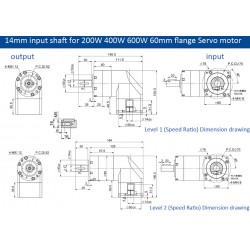 PVE060シリーズ Nema 23 直角遊星ギアボックス ギア比 3:1 - 100:1 Nema 23 ステッピングモーター / 60mm サーボモーター用