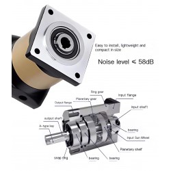 PFN60-160シリーズ中空穴出力遊星ギアボックスギア比3:1 - 100:1 NEMA 23、34ステッピングモーター80/110/130/180mmサーボモーターに適合