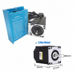 Nema 23 クローズドループ ステッピングモーターキット 57HB250 + HB8080C + S350-24 (モーター + ドライバー + 電源)