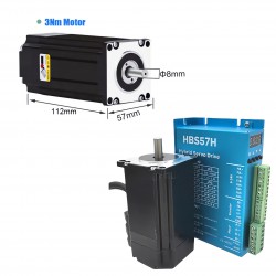 Nema 23 クローズドループ ステッピングモーターキット 57HB250 + HB8080C + S350-24 (モーター + ドライバー + 電源)