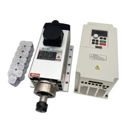 3.5KW 220V/380V 空冷スピンドルモーターキット GDZ105X102-3.5 + H100-3.7S2/T4 可変周波数ドライブ（VFDドライブ）およびER20コレット13個付き