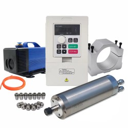 2.2kW 110V/220V/380V 水冷式スピンドルモーターキット OSP001699 VFD（可変周波数ドライブ）+ウォーターポンプ+ER20コレット13個+ブラケット付き