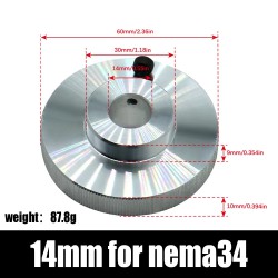 アルミニウム合金製ステッピングモーター用ハンドホイール 5mm/6.35mm/8mm/14mm Nema 17/23/34 ステッピングモーター用
