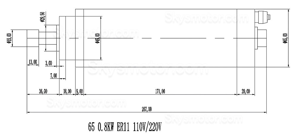 2.2kW 110V/220V/380V 水冷式スピンドルモーターキット OSP001699 VFD（可変周波数ドライブ）+ウォーターポンプ+ER20コレット13個+ブラケット付き