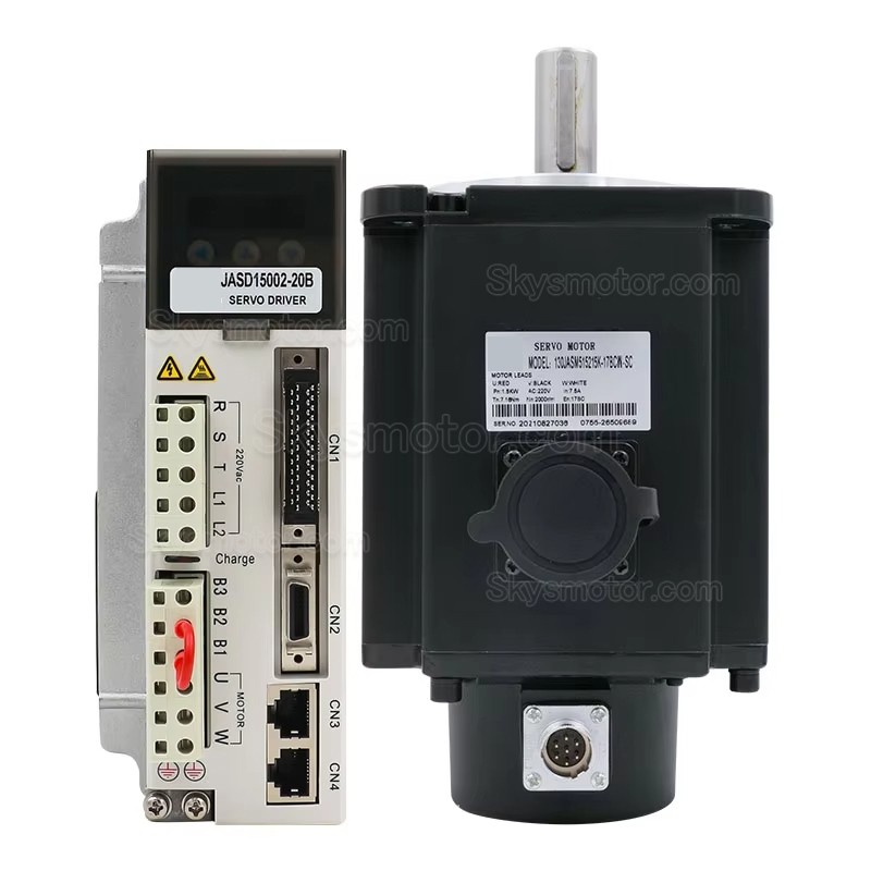 1.5KW ACサーボモーターキット 130JASM515215K-17BCW-SC+JASD15002-20B 9.55Nm 1500RPM 6.2A JASD15002サーボドライバー付き