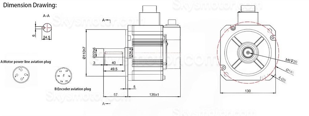 1.5KW ACサーボモーターキット 130JASM515230K-17B+JASD20002-20B 4.78N.m 220V 3000RPM 5.6A サーボドライバー付き