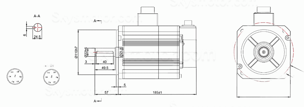 1.5KW ACサーボモーターキット 130JASM515230K-17B-SC+JASD2000 4.78N.m 5.6A 220V JASD2000サーボドライバー付き