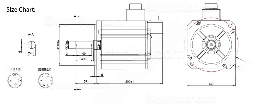 2.3KW ACサーボモーターキット 130JASM523215K-17B+JASD30002-20B 14.64N.m 220V 1500RPM 12.3A JASD30002-20Bサーボドライバー付き