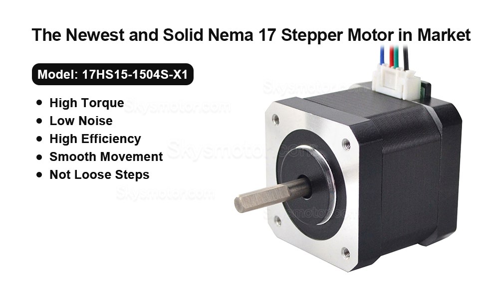 Nema 17 Stepper Motor 1.5A 12V 63.74oz.in  4-Lead 39mm Body W/ 1m Cable and Connector for DIY CNC/ 3D Printer/Extruder 