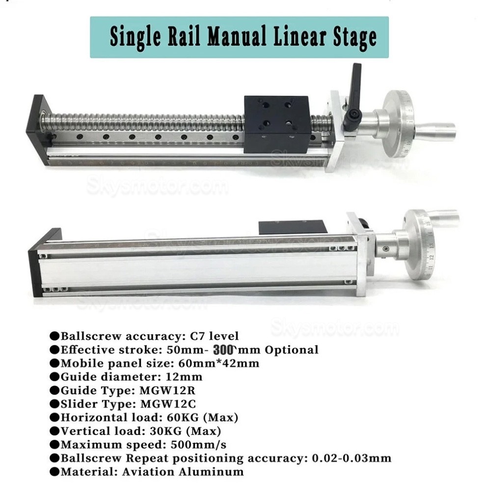 小型 手動 X軸ステージ DXG6042 手動直動CNCステージ （ハンドホイール付き）