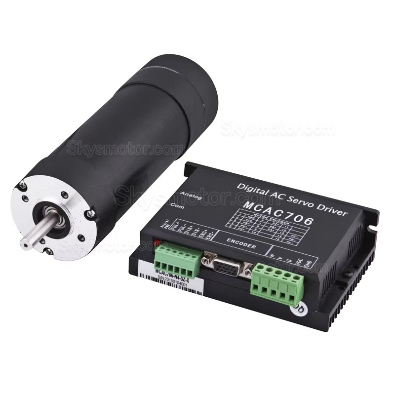180W 36V ブラシレスDCサーボモーター＆ドライバーキット 57JSF1830P+MACA706 0.6N.m 3400RPM Φ57mm インクジェットプリンター用