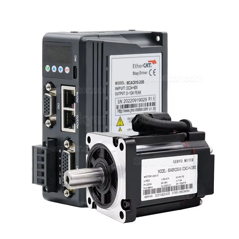 200W 36V DCサーボモーターキット 60ASM200-5-1024C+MCAC610 0.64N.m 7.5A 0.64N.m 3000 RPM MCAC610 サーボドライバー付き