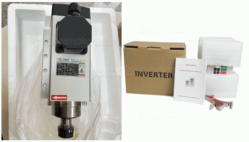 2.2KW 220V/380V 空冷スピンドルモーター & VFD (可変周波数ドライブ) キット GDZ80X73-2.2 + H100 ER20 コレット 24000RPM 400 Hz