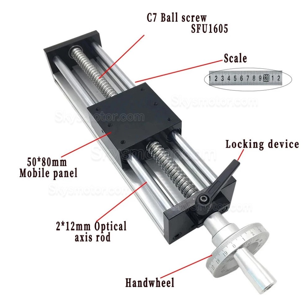 手動 ステージ GGP5080 手動直動X軸ステージ CNC モーションモジュール（ハンドホイール付き）