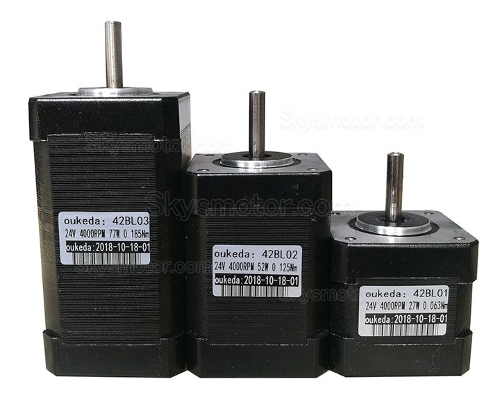 24V ブラシレスDCモーター BLDCモーター OSP001474 3相 6.3Ncm/12.5Ncm/18.8Ncm 4000RPM 42x42mm