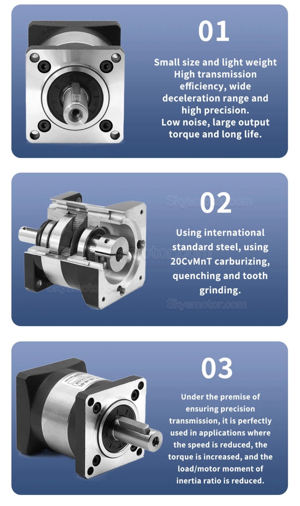 DLFシリーズ Nema 23 遊星ギアボックス ギア比 4:1 - 100:1、1/4インチ入力 6.35mm 8mm