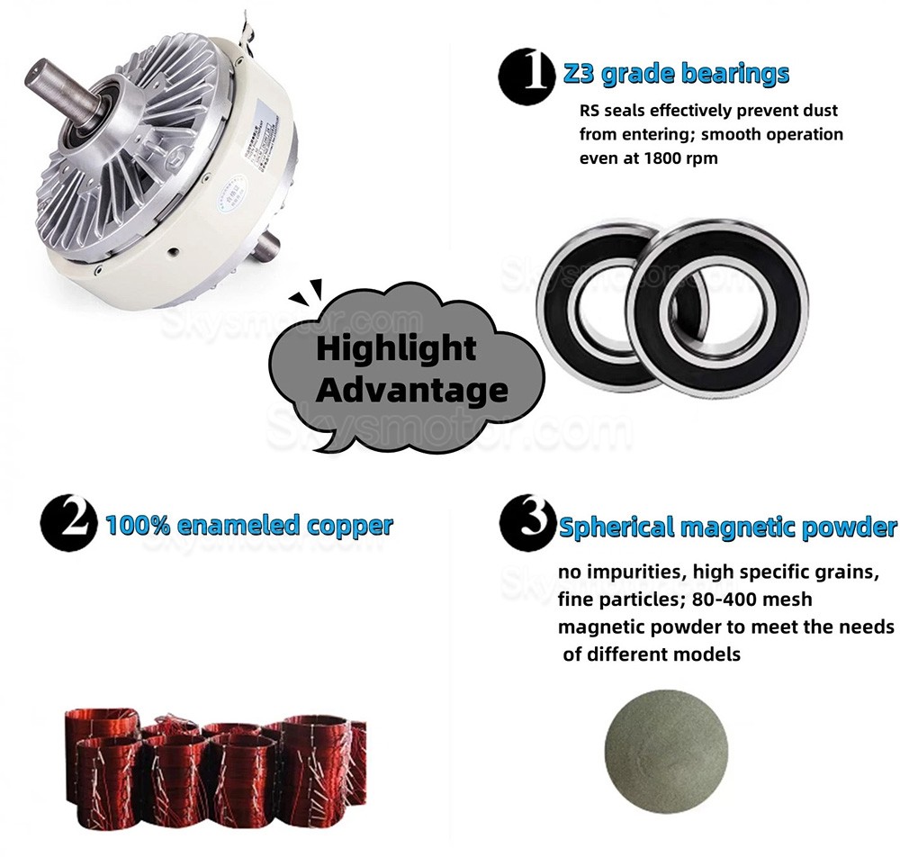 FL-Sシリーズ デュアルシャフト パウダー クラッチ 6Nm-50Nm 24VDC