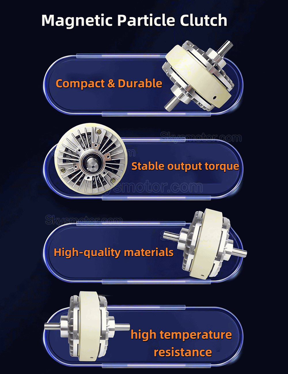 FL-S-Cシリーズ デュアルシャフトパウダー クラッチ 6Nm-50Nm 24VDC